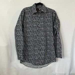 J. Ferrer Stretch Slim Long Sleeve Button Up Shirt Size Medium